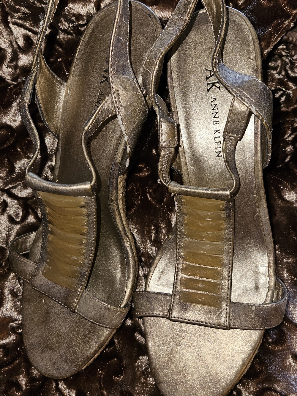 Anne Klein Bronze Metallic Slingback Heels